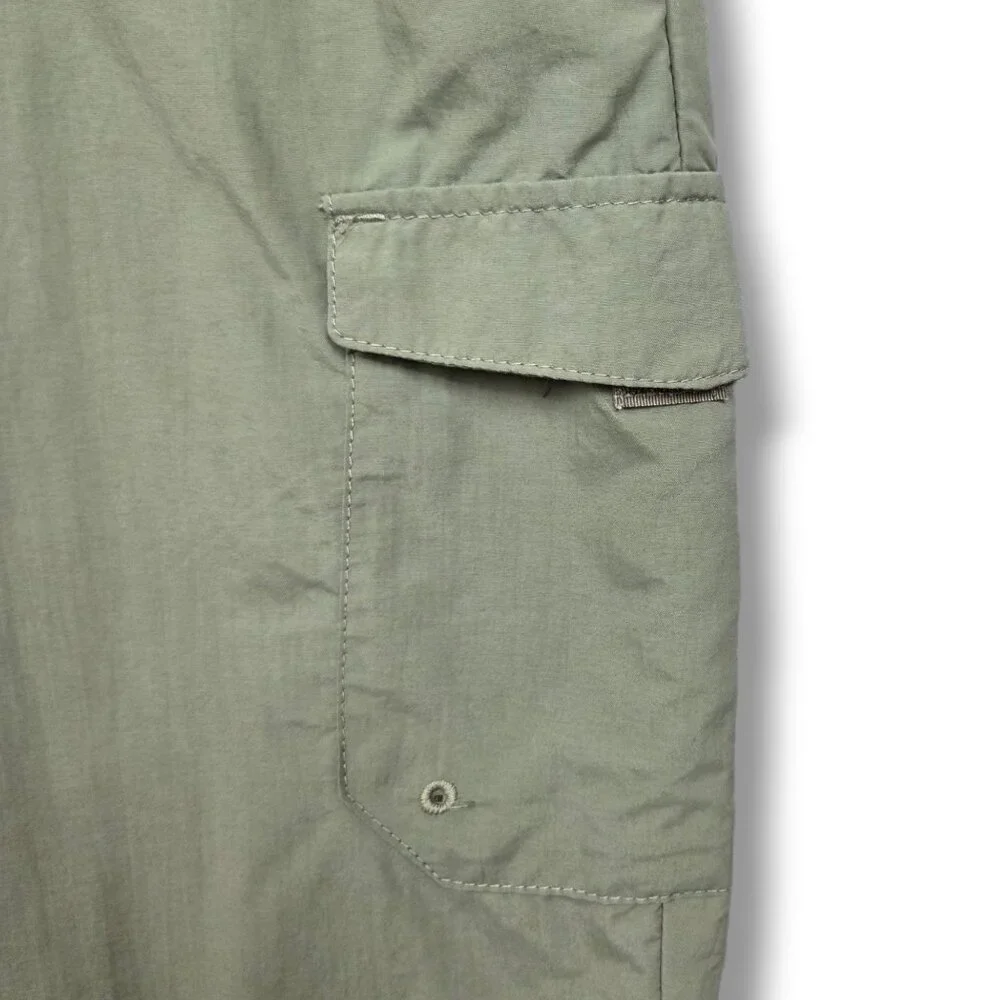 Columbia Windbreaker Cargo Pants Womens Large Cropped Hiking Green - Picture 5 of 12